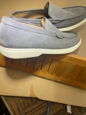 Boss Men's Charcoal Suede Slip-Ons